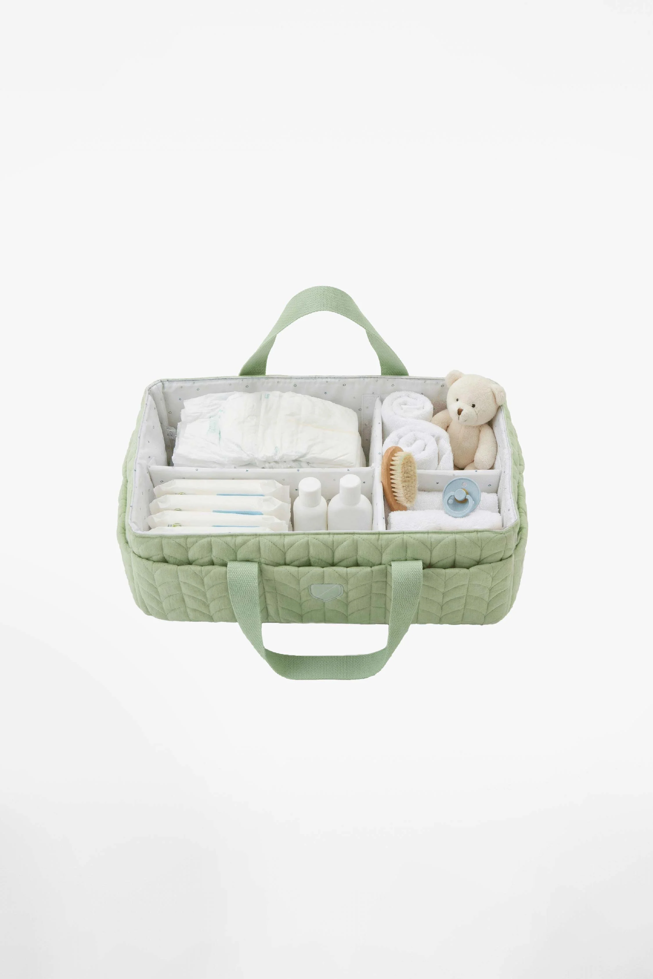 CADDY BAG Changing Organizer Bag - Quilted Pale Green - Image 3