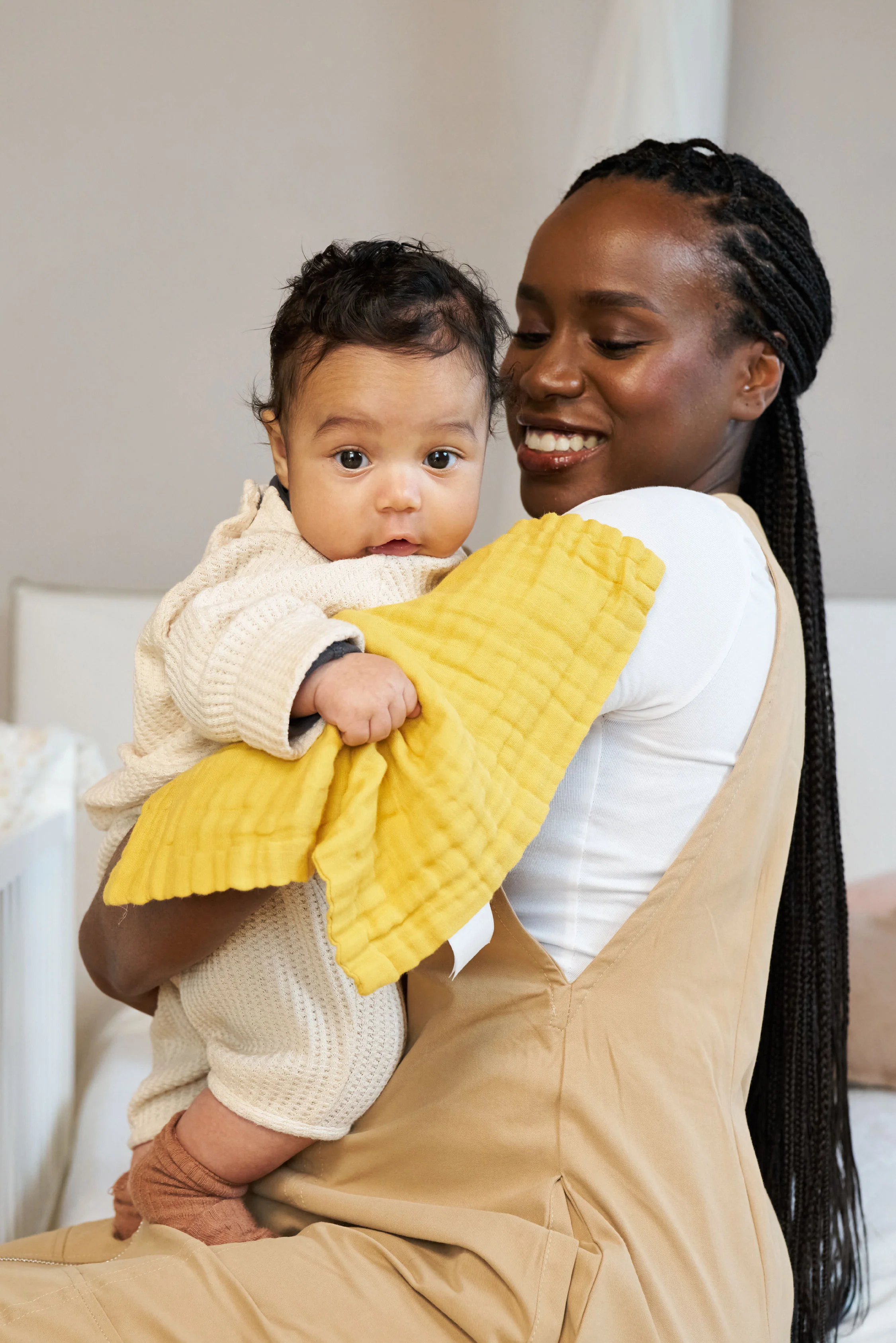 SOFT TOUCH 30X30 Newborn muslin cloths - Light Yellow - Image 4