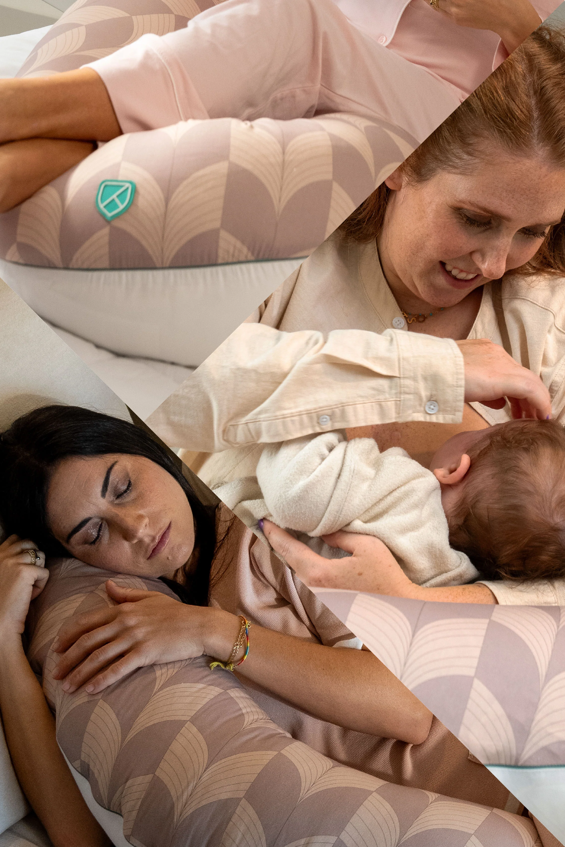 HUGS PLUS Pregnancy and Breastfeeding Pillow - Fan Beige - Image 5