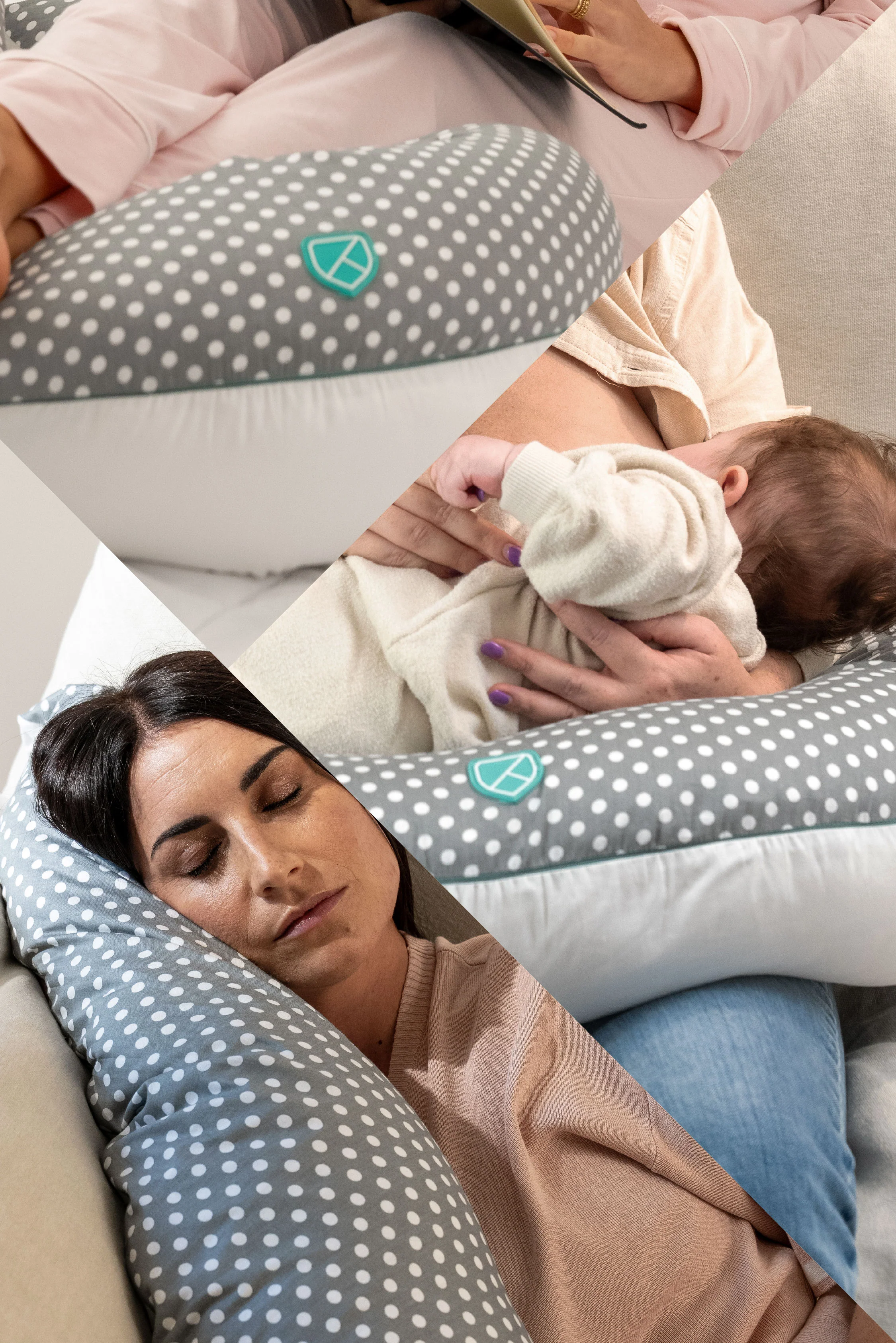 HUGS Pregnancy and Breastfeeding Pillow - Grey - Image 5