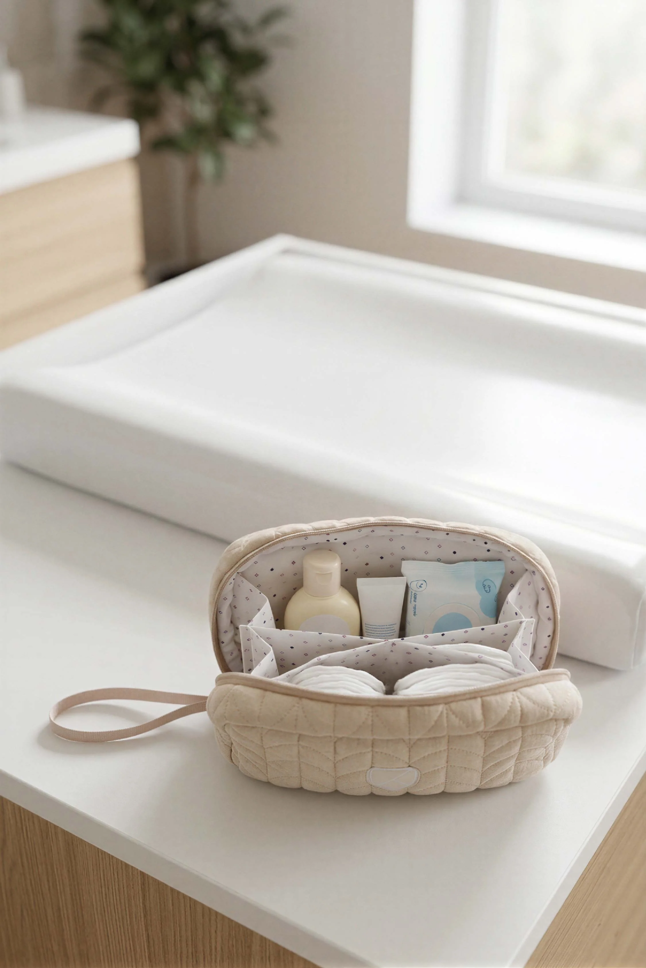 NECESSAIRE Baby Beauty case - Quilted Beige - Image 4