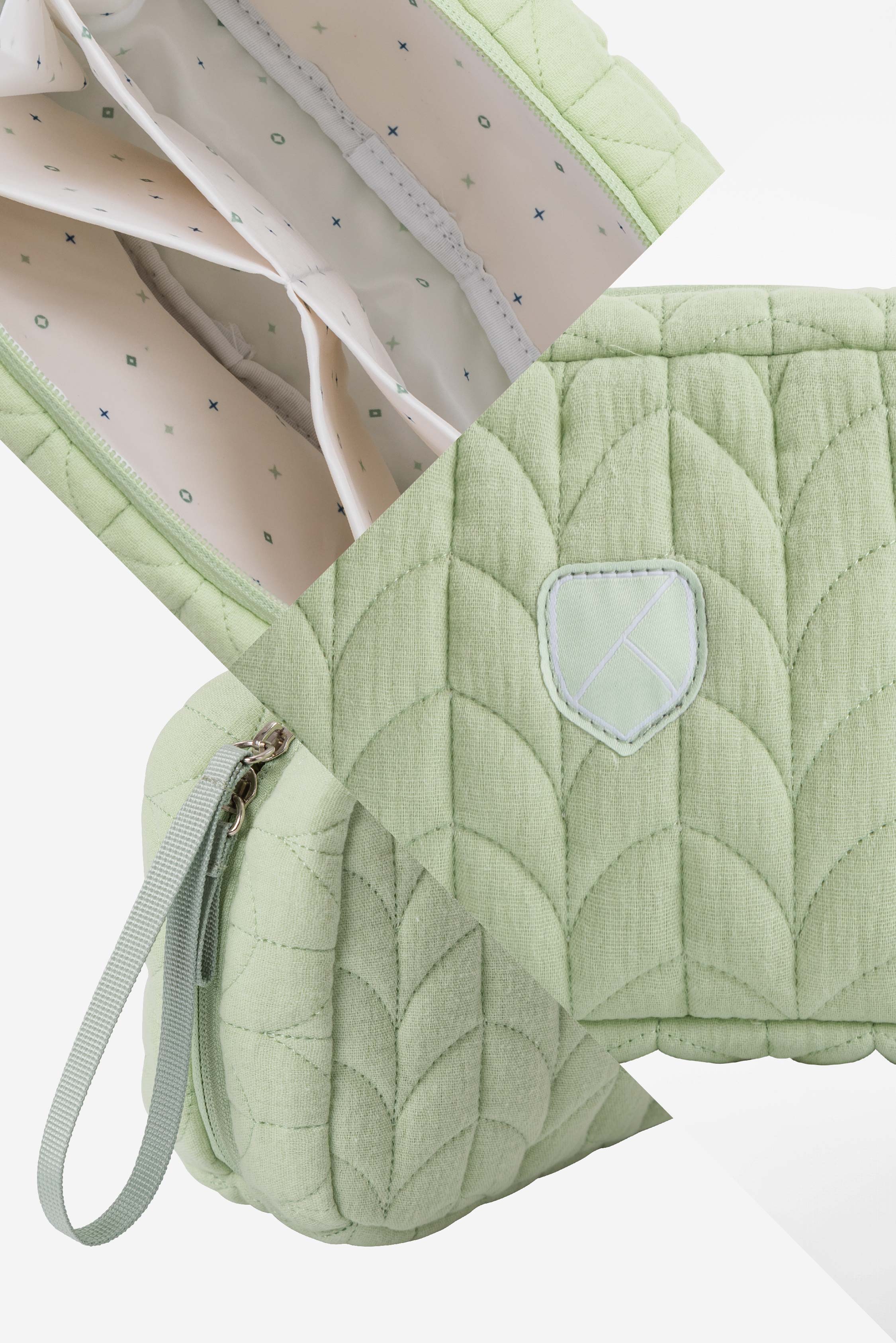 NECESSAIRE Baby Beauty case - Quilted Pale Green - Image 6