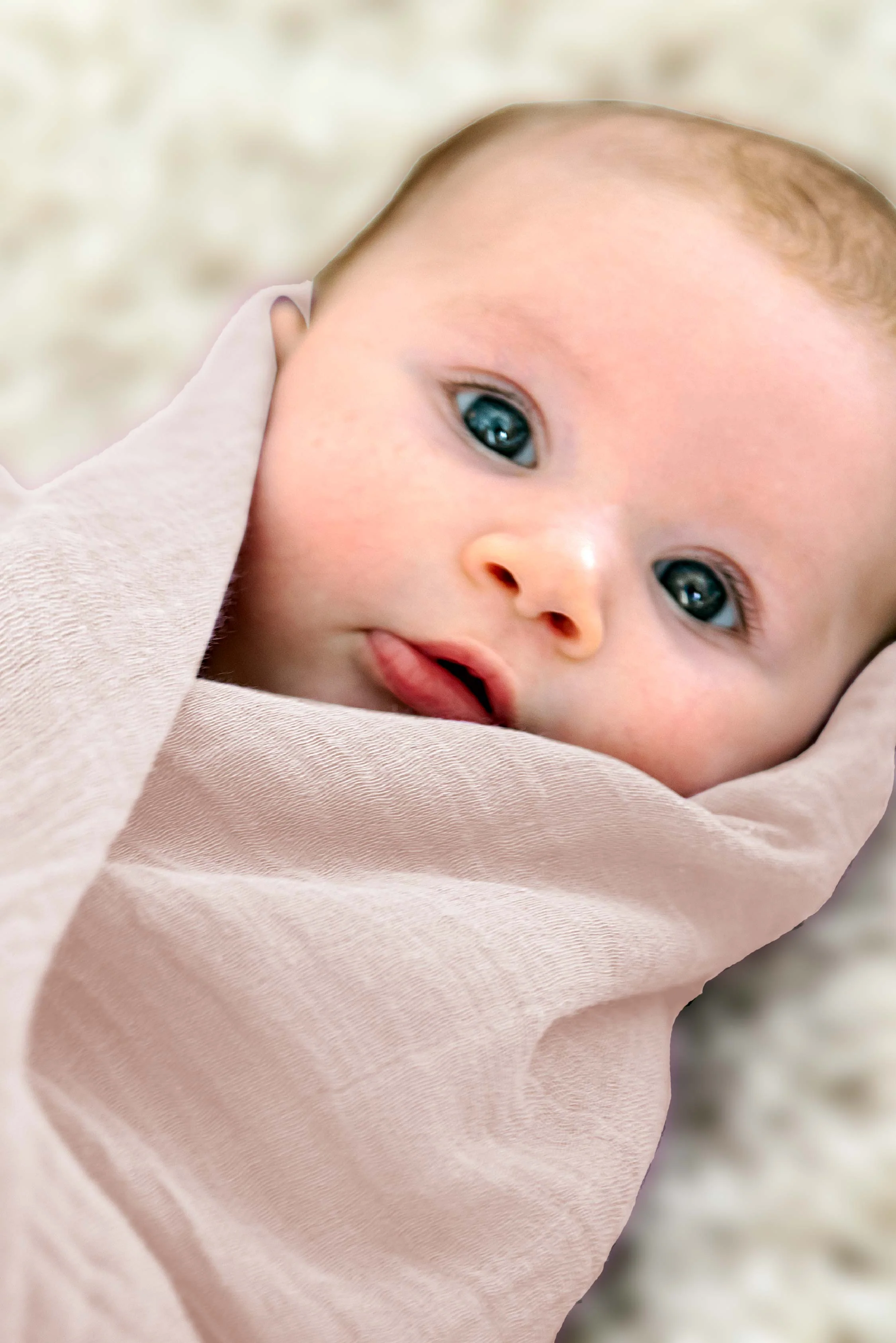 SOFT TOUCH 120x120 Newborn muslin cloths - Tiger Pink - Image 4