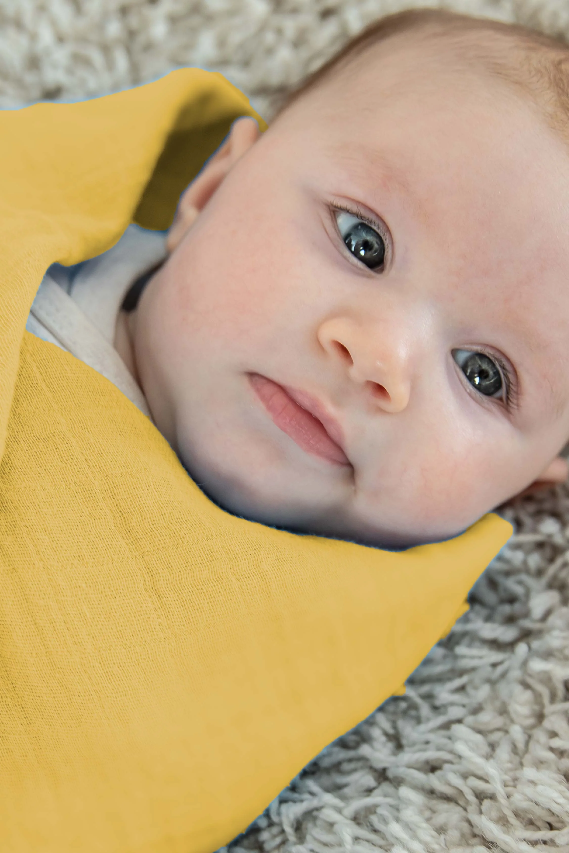 SOFT TOUCH 120x120 Newborn muslin cloths - Yellow - Image 4
