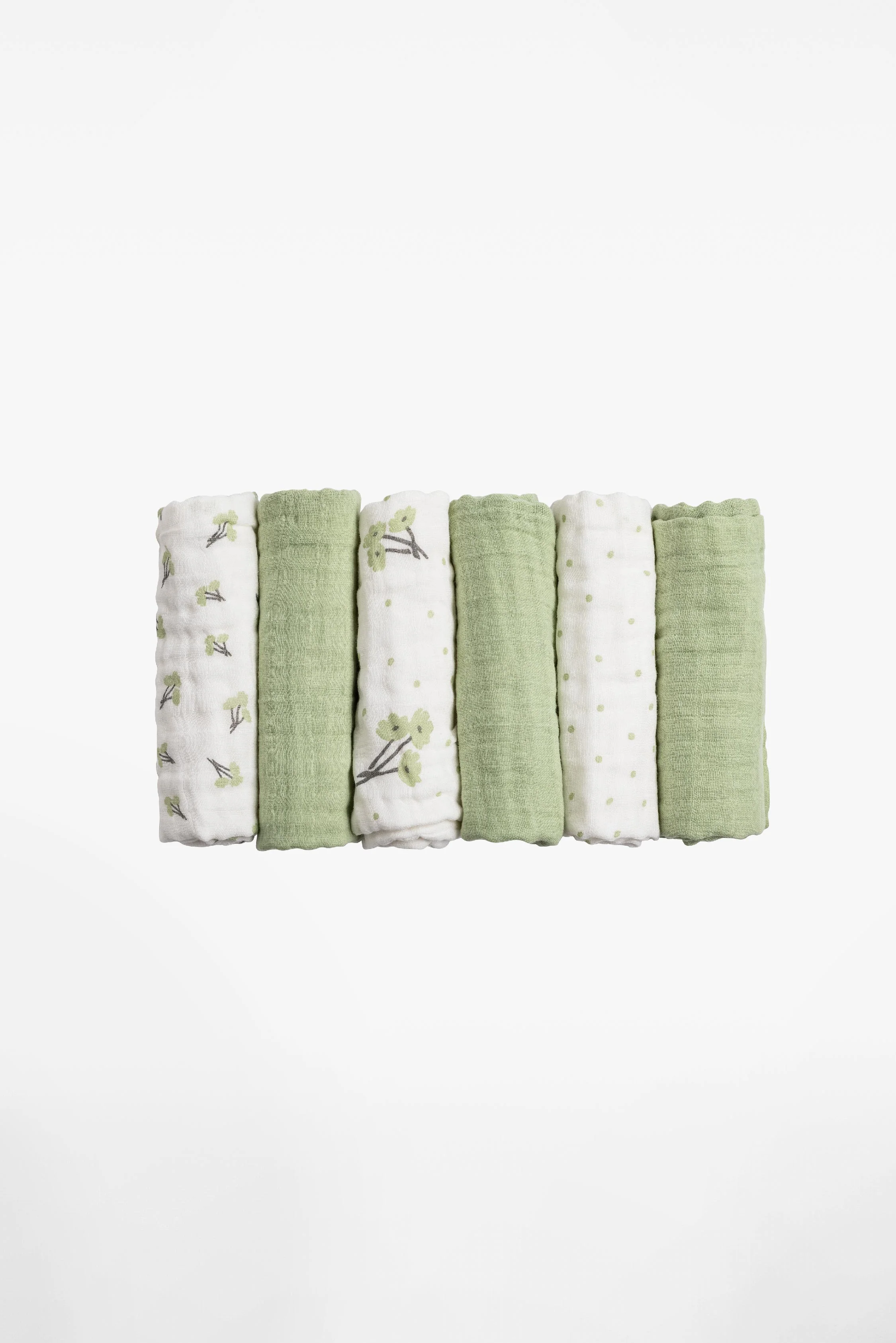 SOFT TOUCH 30X30 Newborn muslin cloths - Blossom Green - Image 3