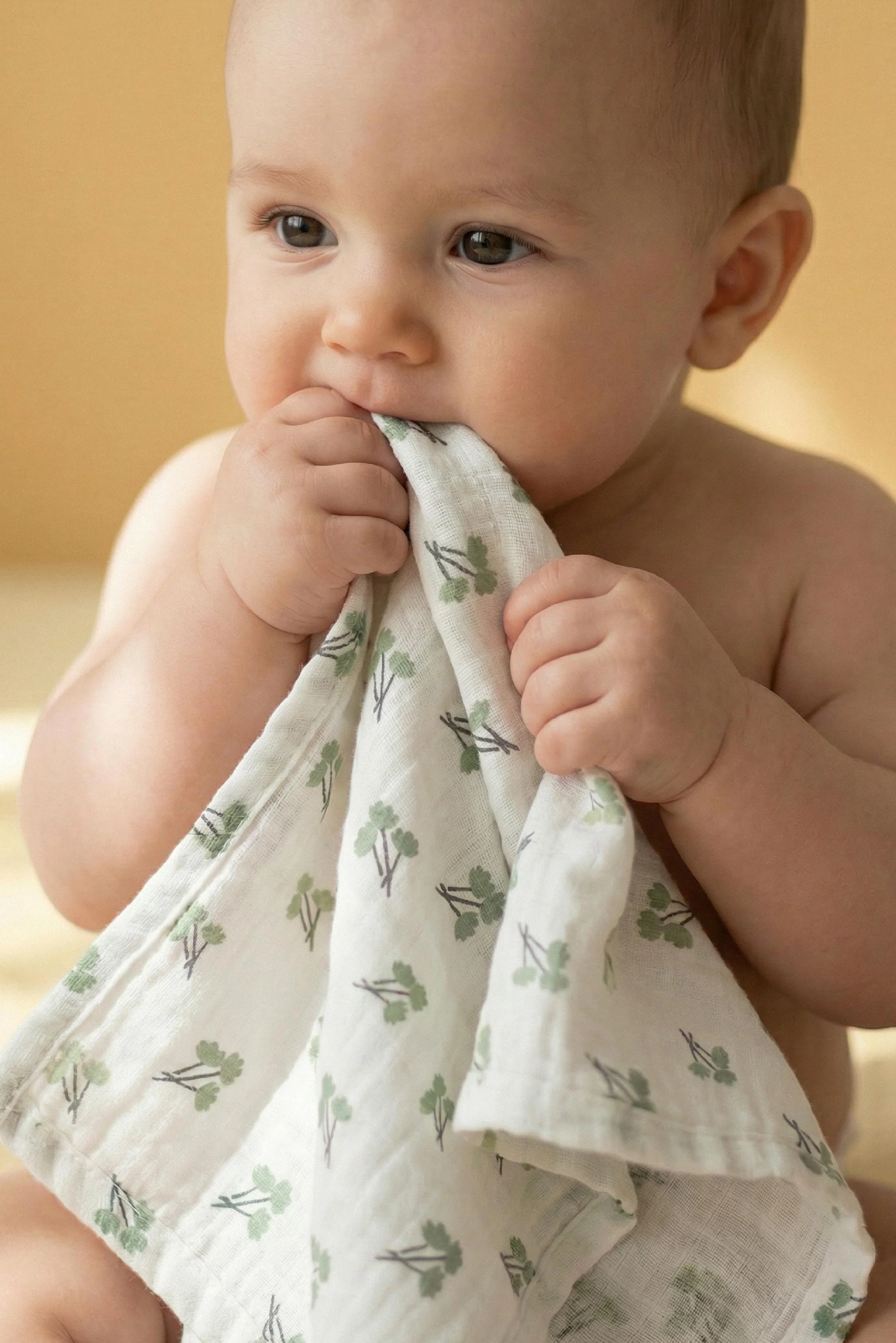 SOFT TOUCH 30X30 Newborn muslin cloths - Blossom Green - Image 4