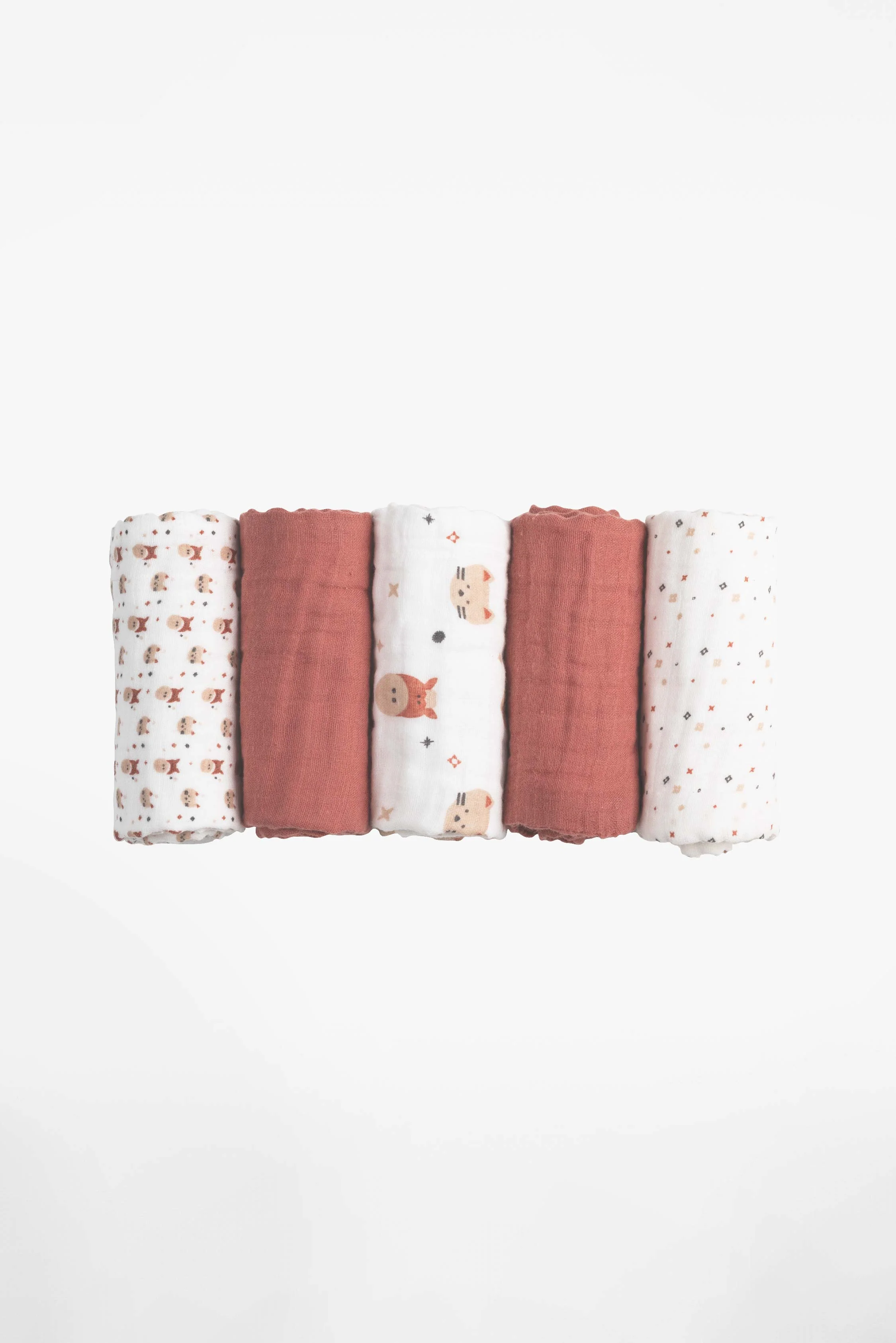 SOFT TOUCH 50x25 Newborn muslin cloths - Light Brown - Image 3