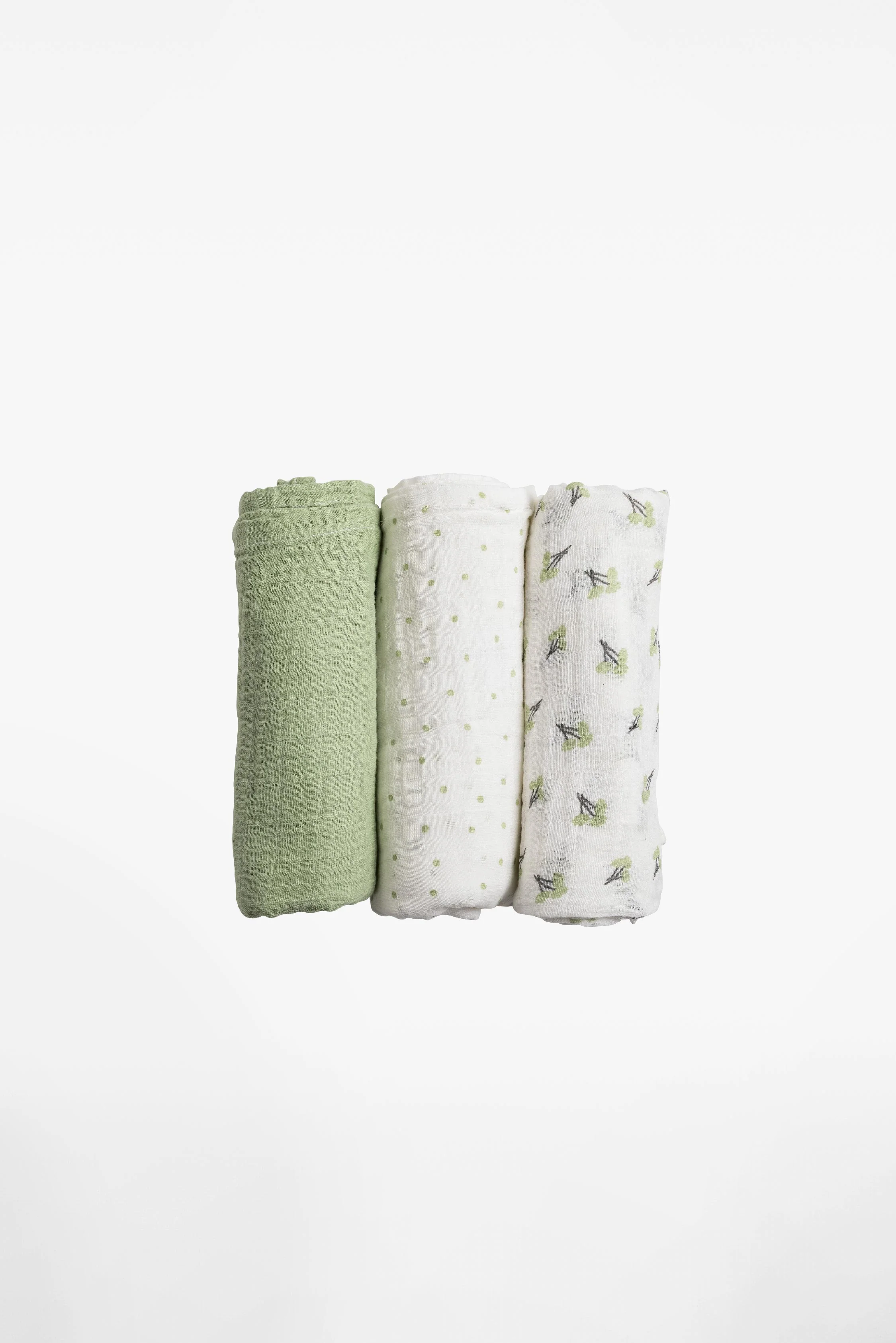 SOFT TOUCH 80x80 Newborn muslin cloths - Blossom Green - Image 3