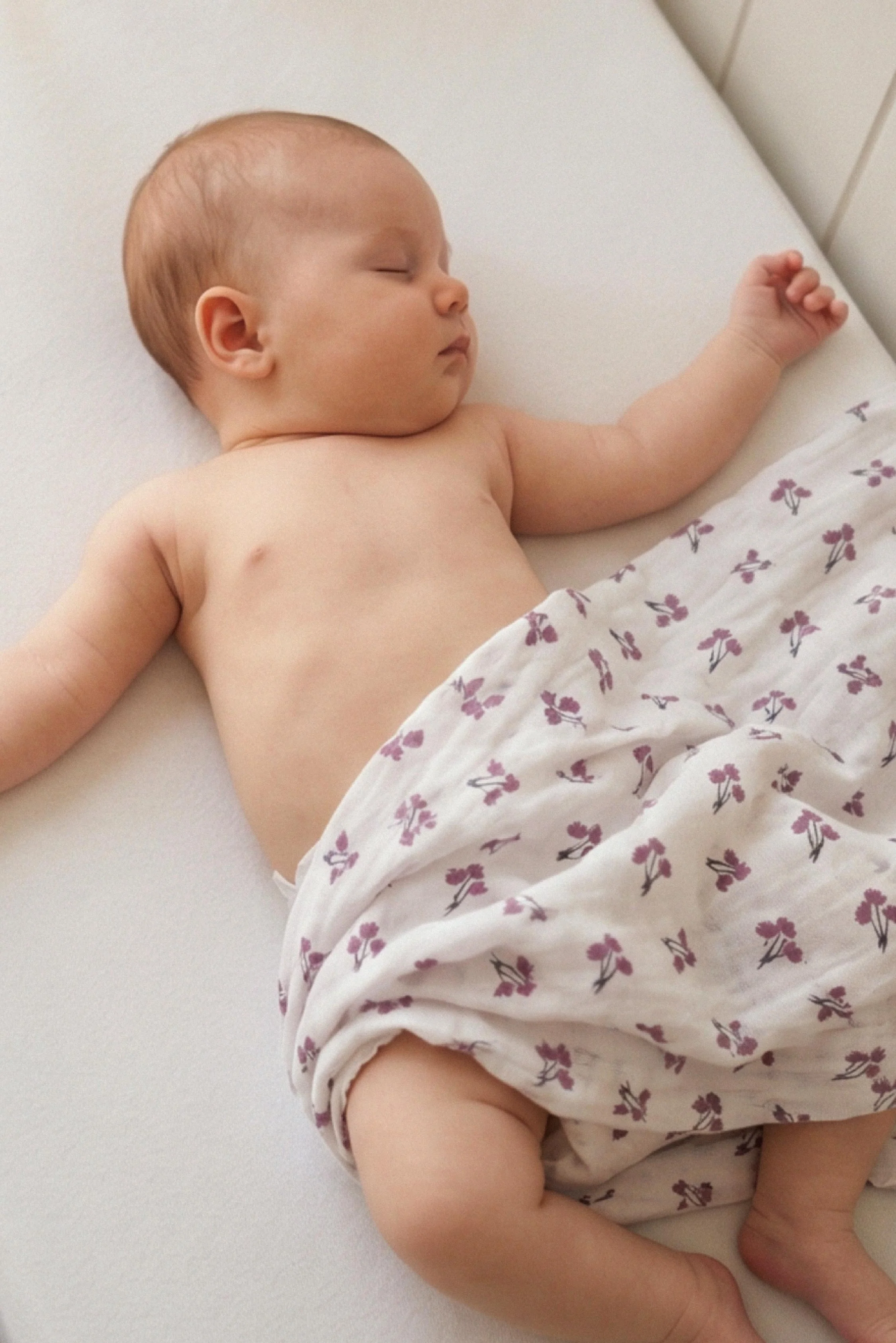 SOFT TOUCH 80x80 Newborn muslin cloths - Blossom Purple - Image 4