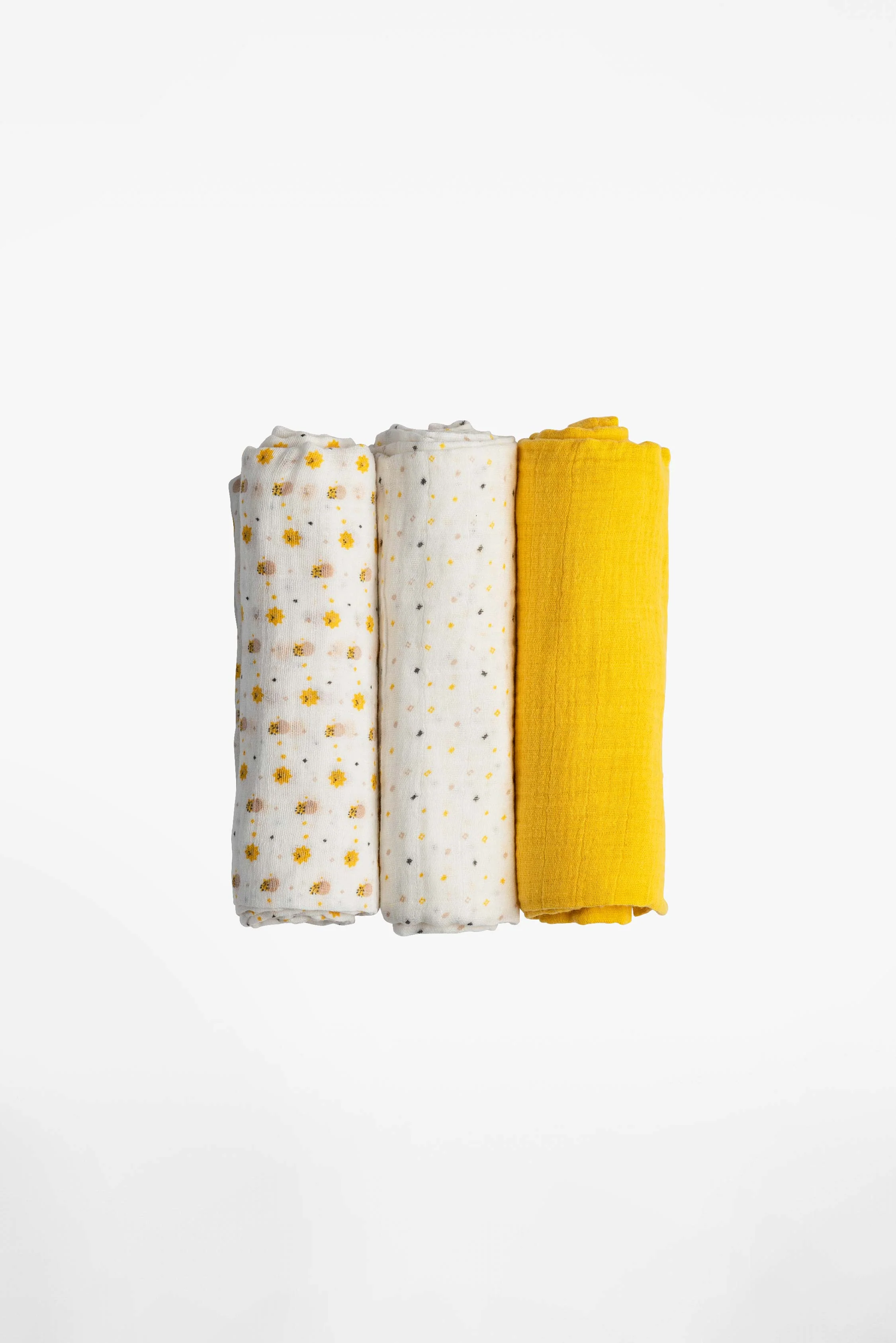 SOFT TOUCH 80x80 Newborn muslin cloths - Light Yellow - Image 3
