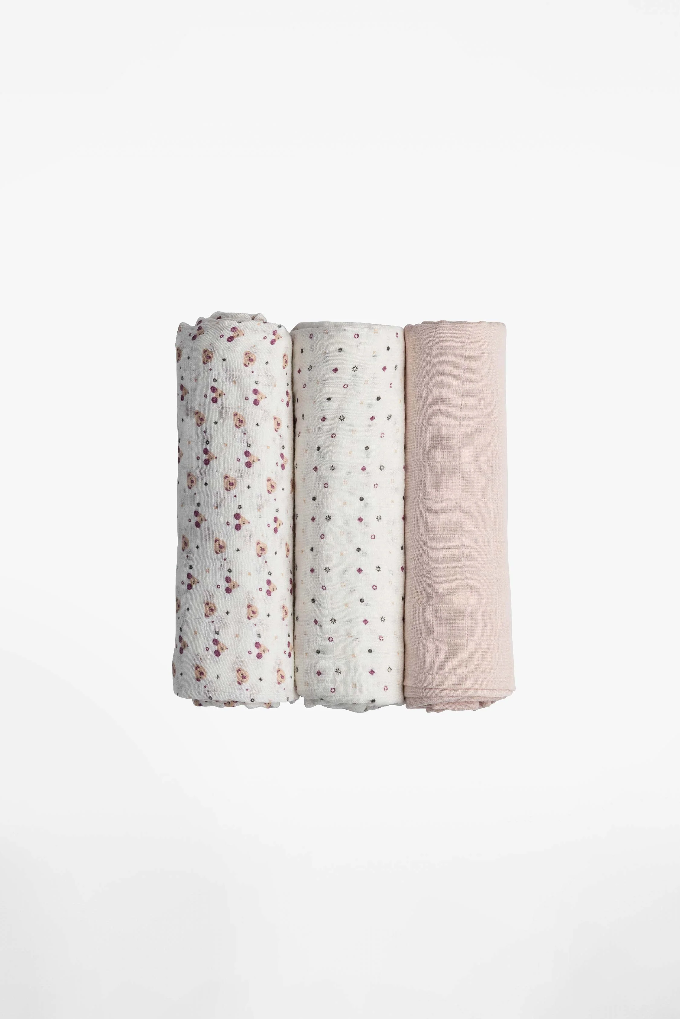 SOFT TOUCH 80x80 Newborn muslin cloths - Pink - Image 3
