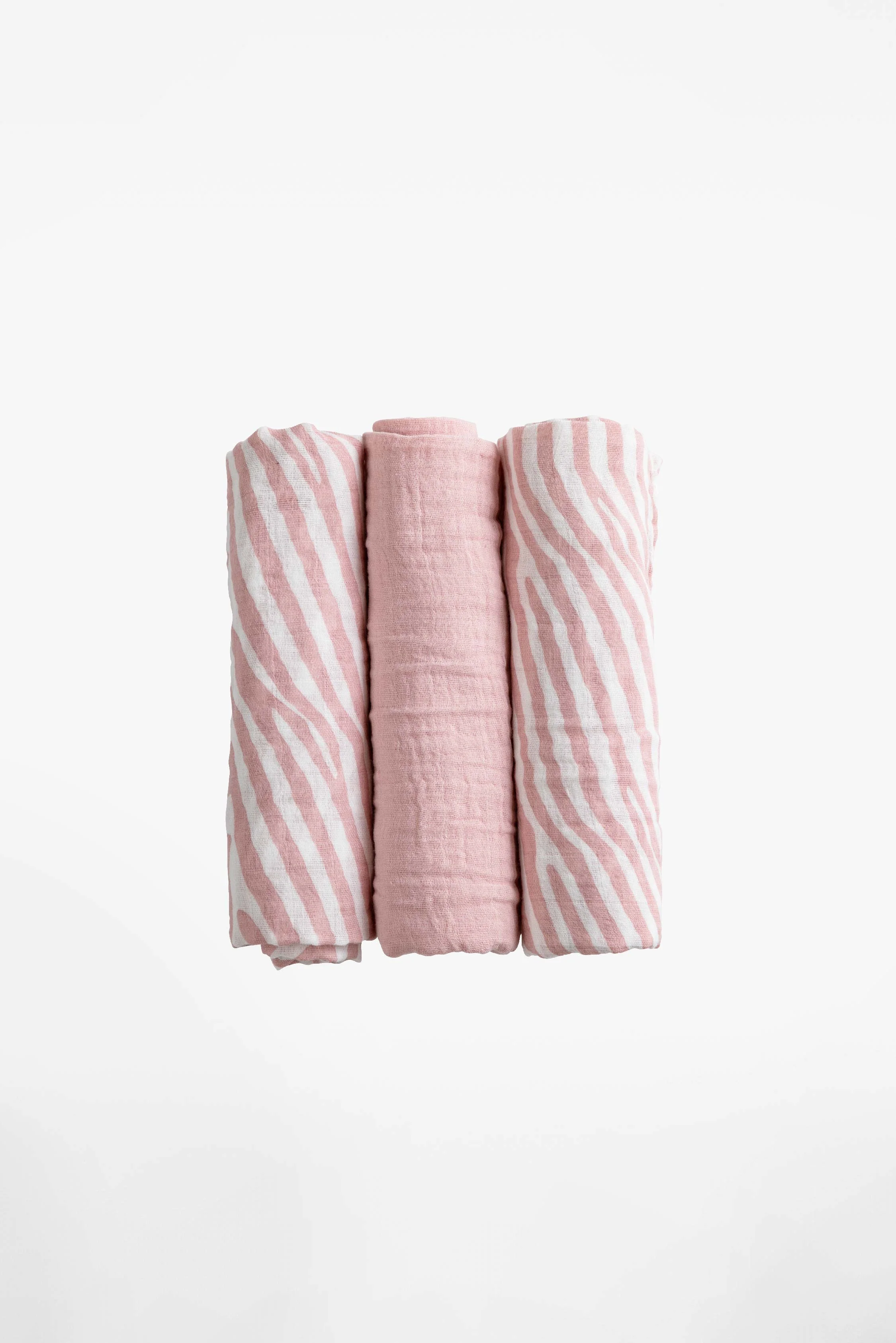 SOFT TOUCH 80x80 Newborn muslin cloths - Tiger Pink - Image 3